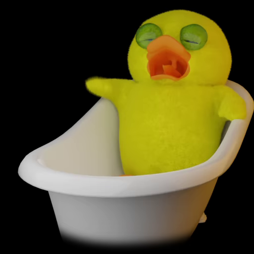 Gråtande anka i badkar.